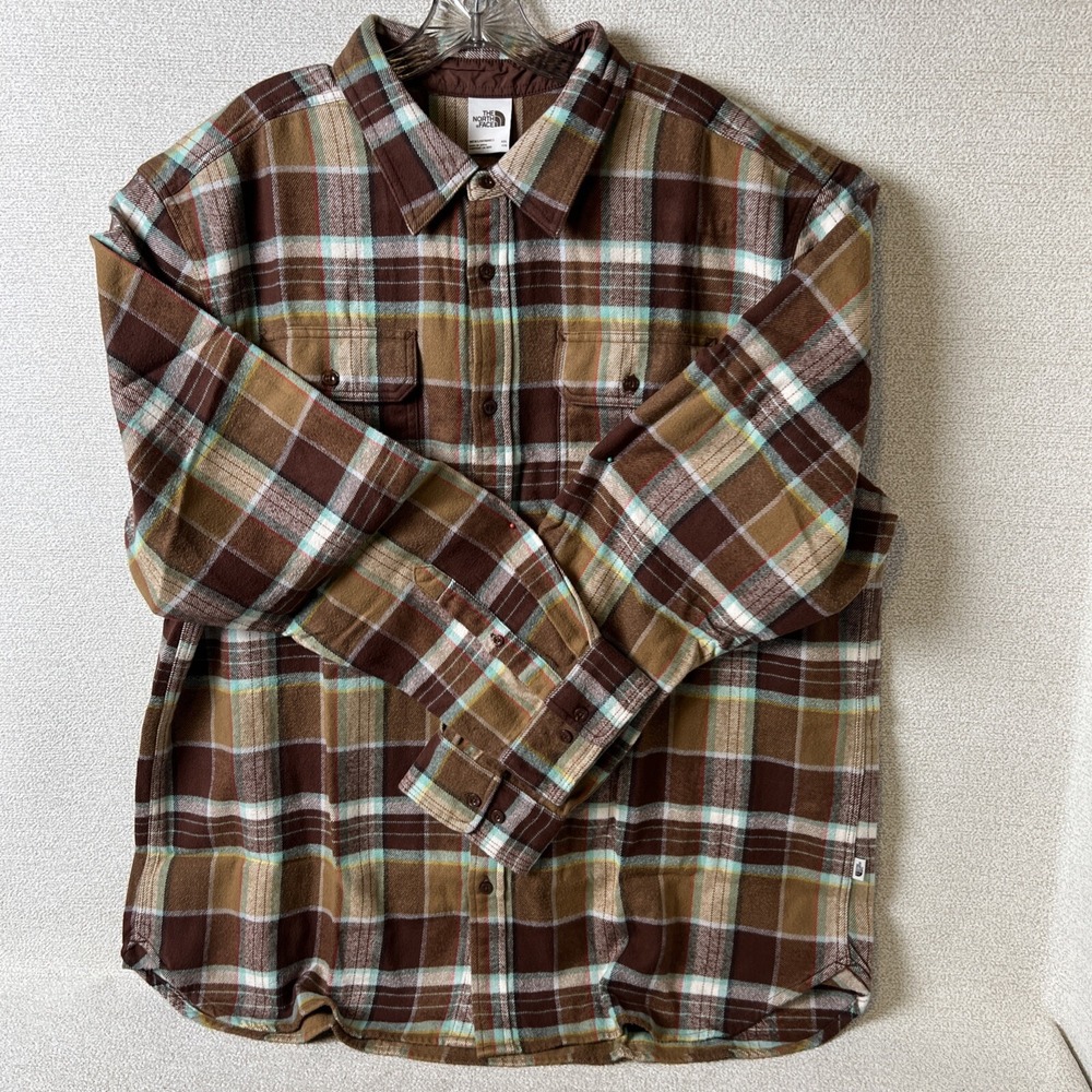 The‎ North Face Shirt Mens XXL Arroyo Long Sleeve Brown Plaid Button Up Flannel